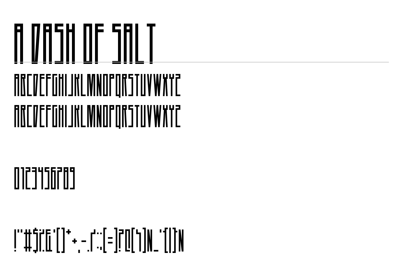 A Dash of Salt Font preview