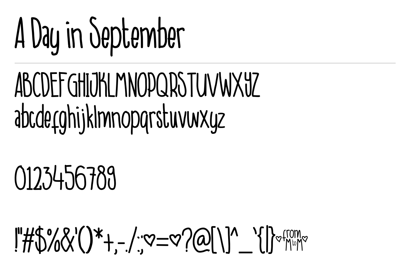 A Day in September Font preview
