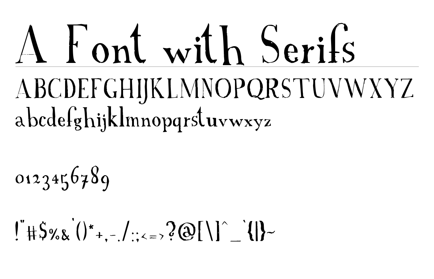 A Font with Serifs Font preview