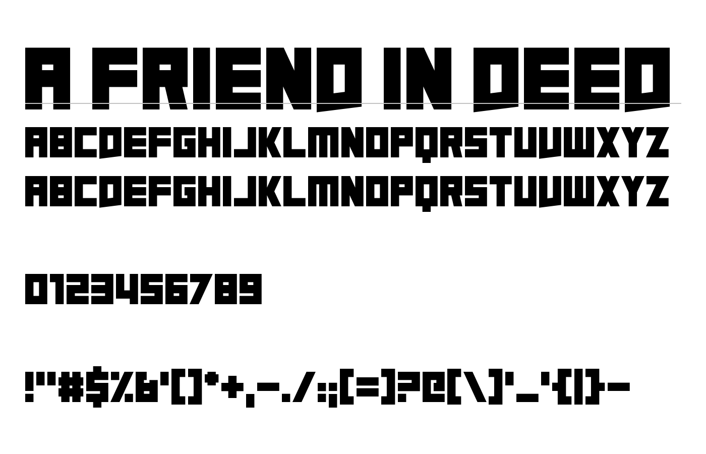 A Friend In Deed Font preview