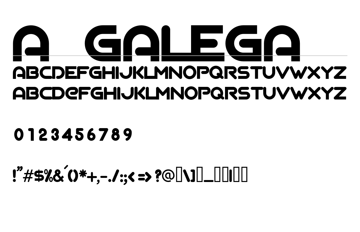 A GALEGA Font preview
