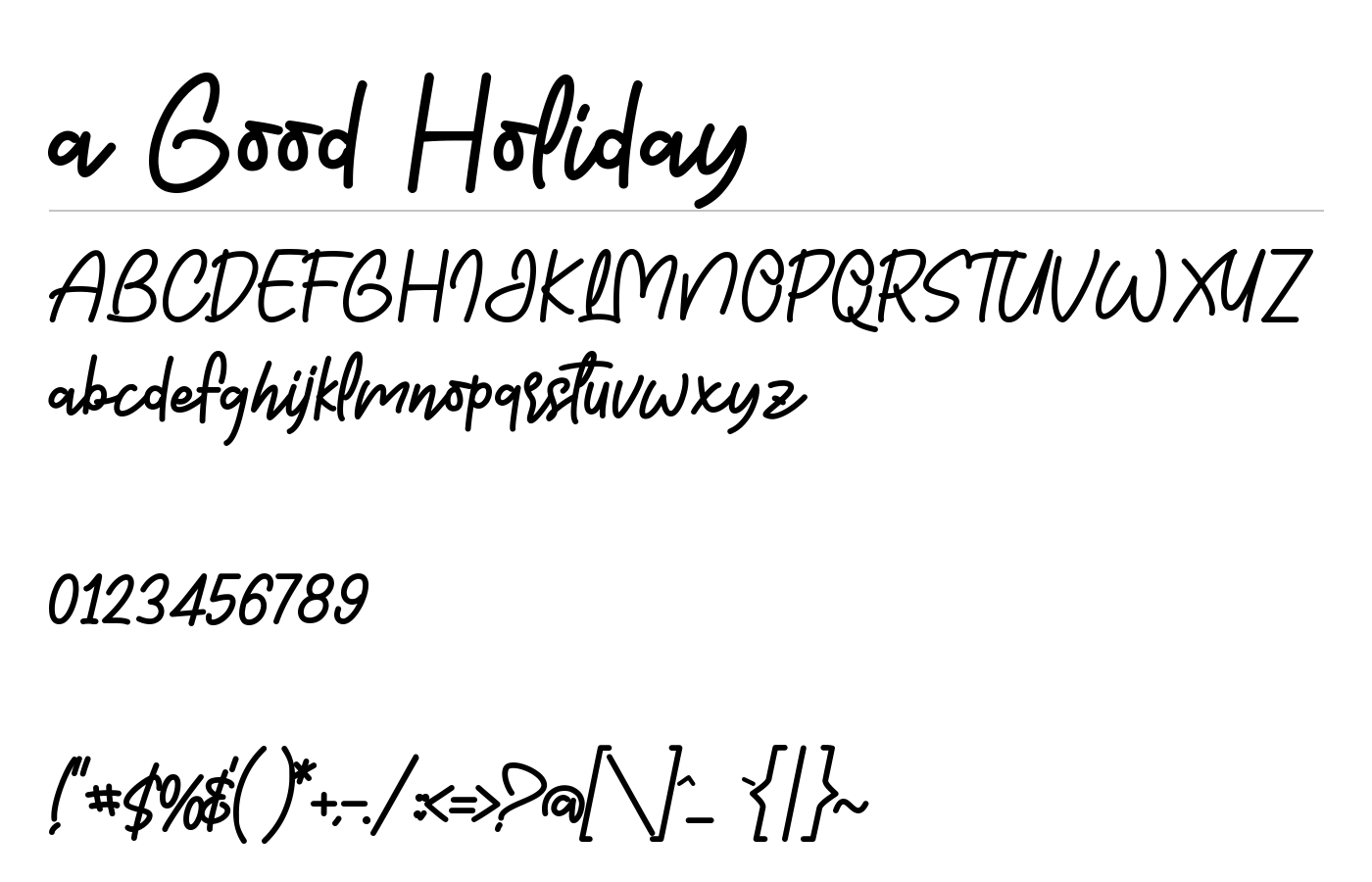 a Good Holiday Font preview