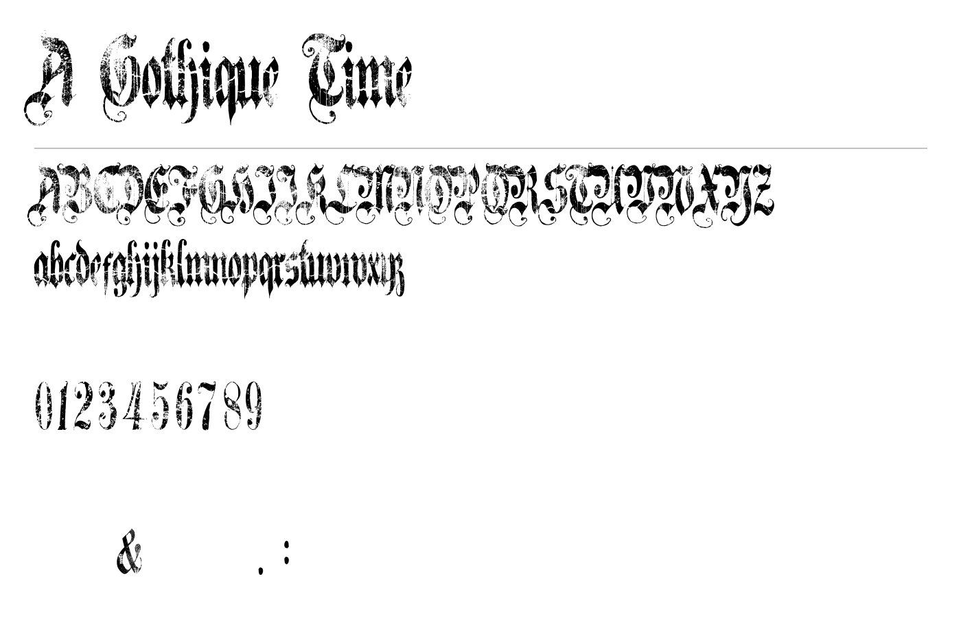 A Gothique Time Font preview