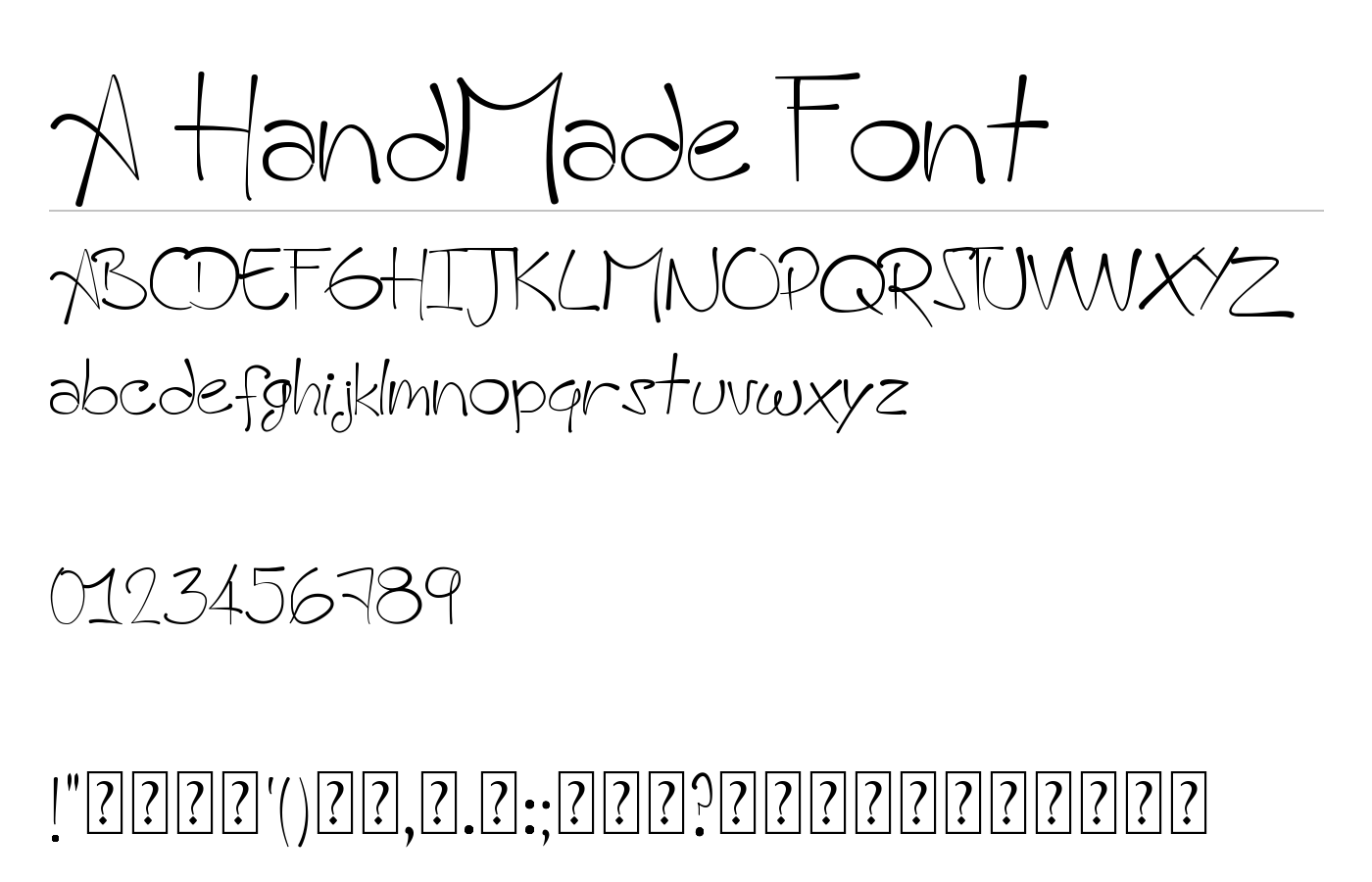 A HandMade Font preview