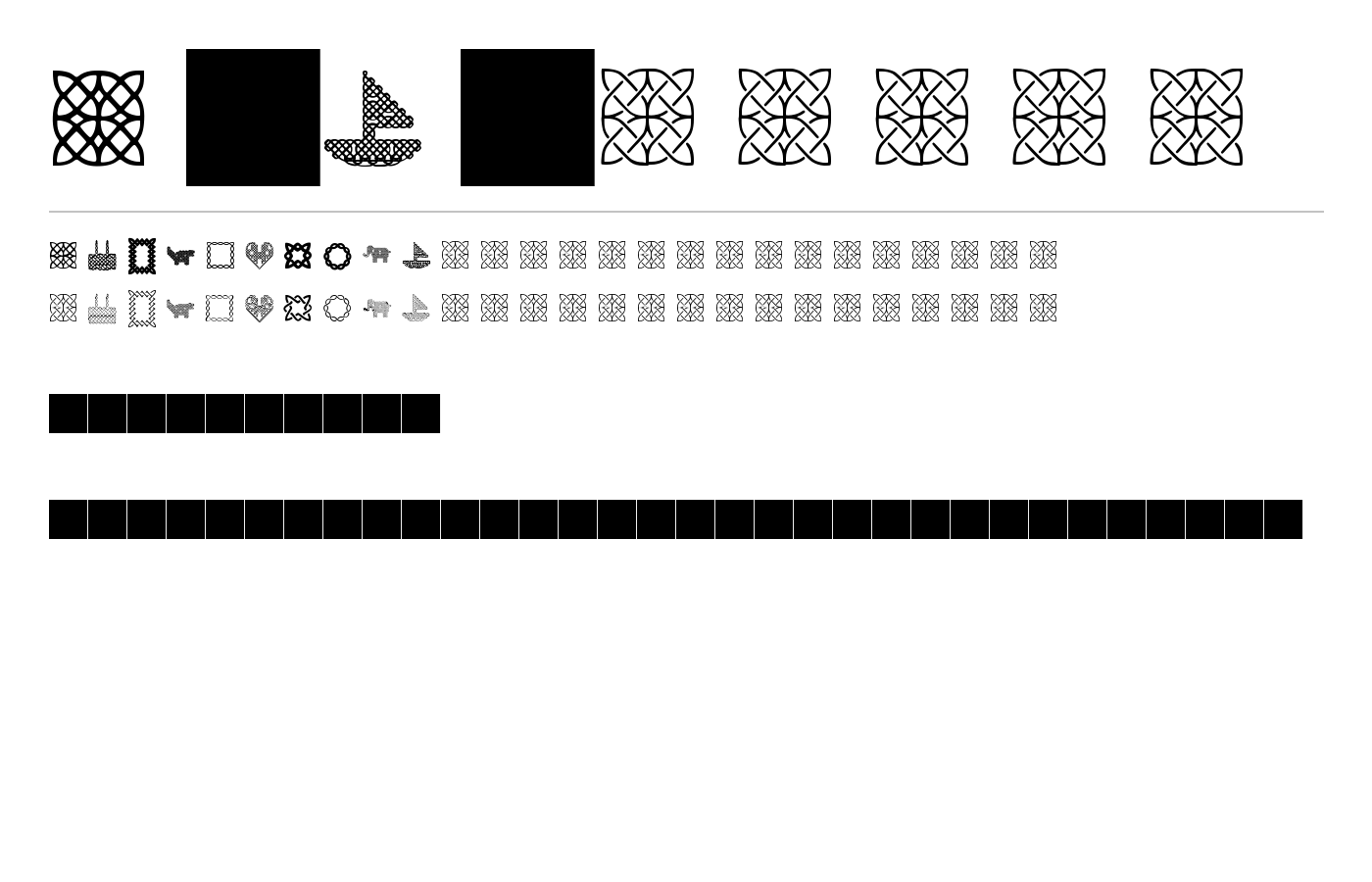 A-J knots Font preview