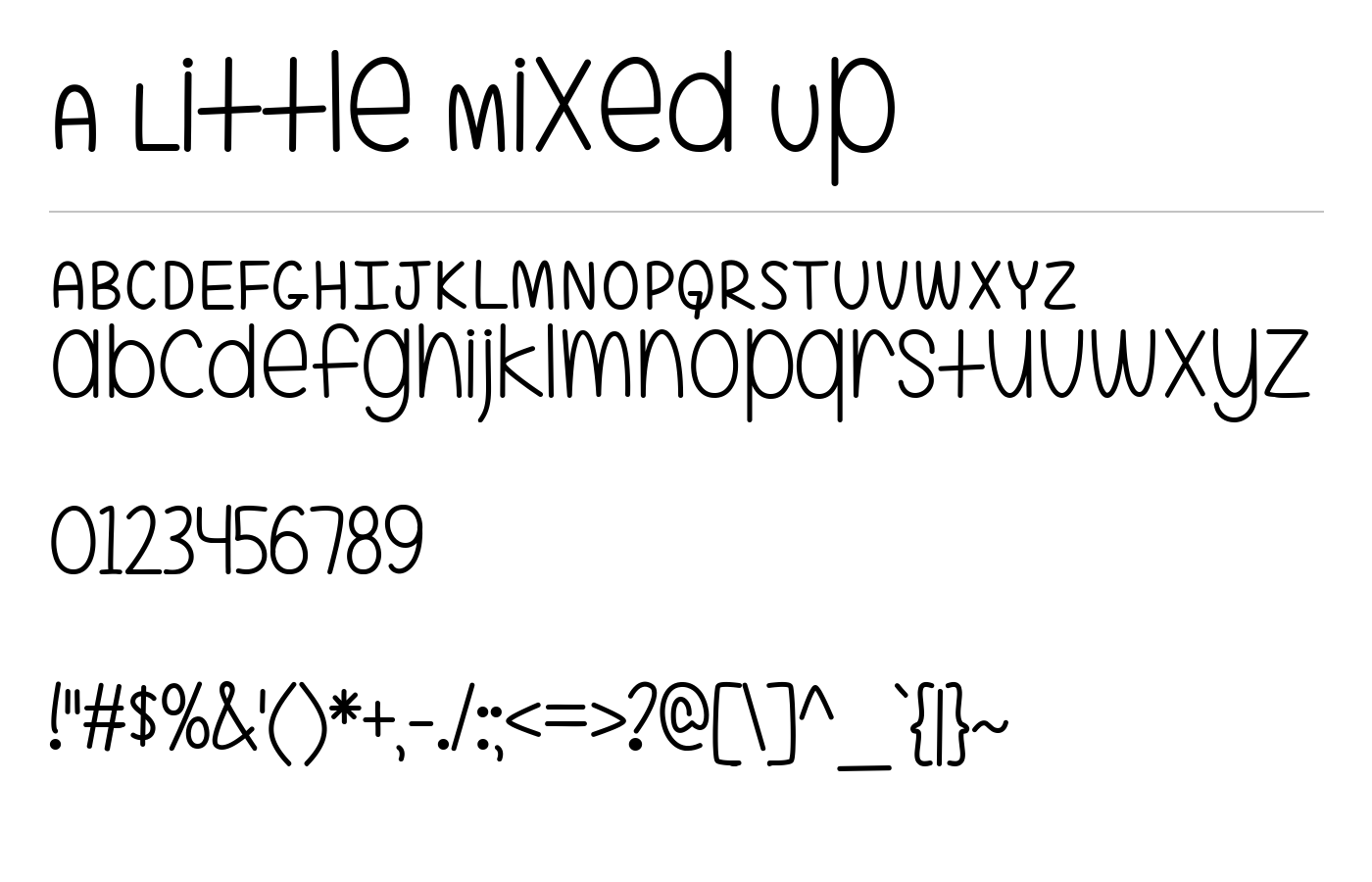 A Little Mixed Up Font preview