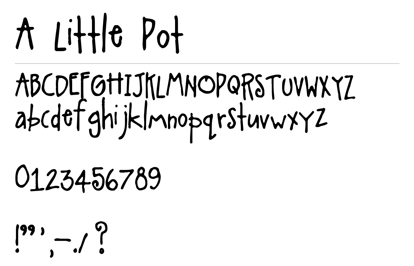 A Little Pot Font preview
