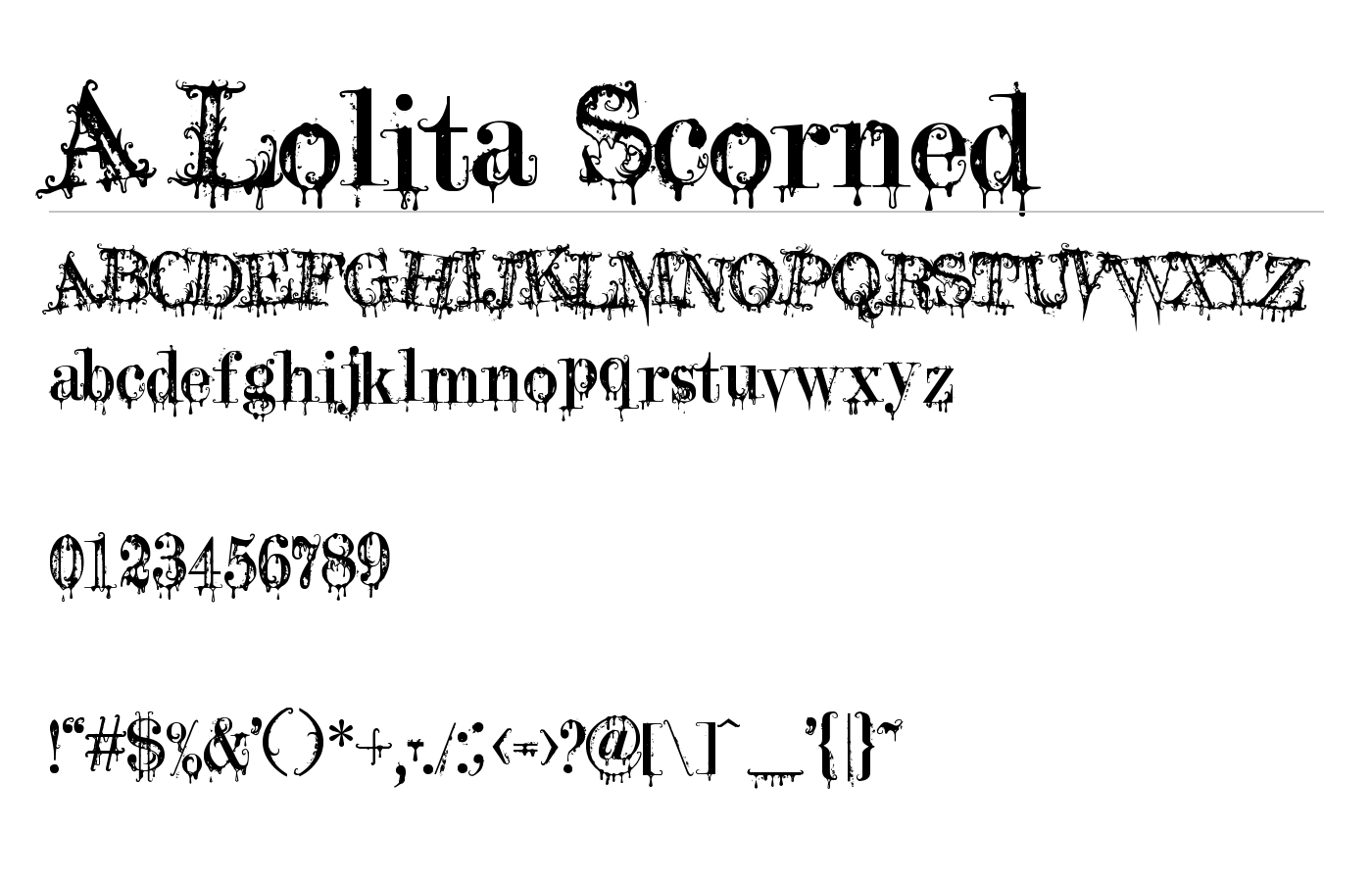 A Lolita Scorned Font preview