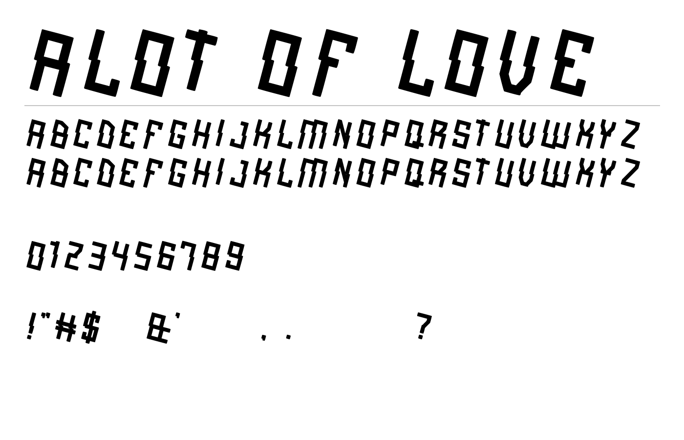 alot of love Font preview