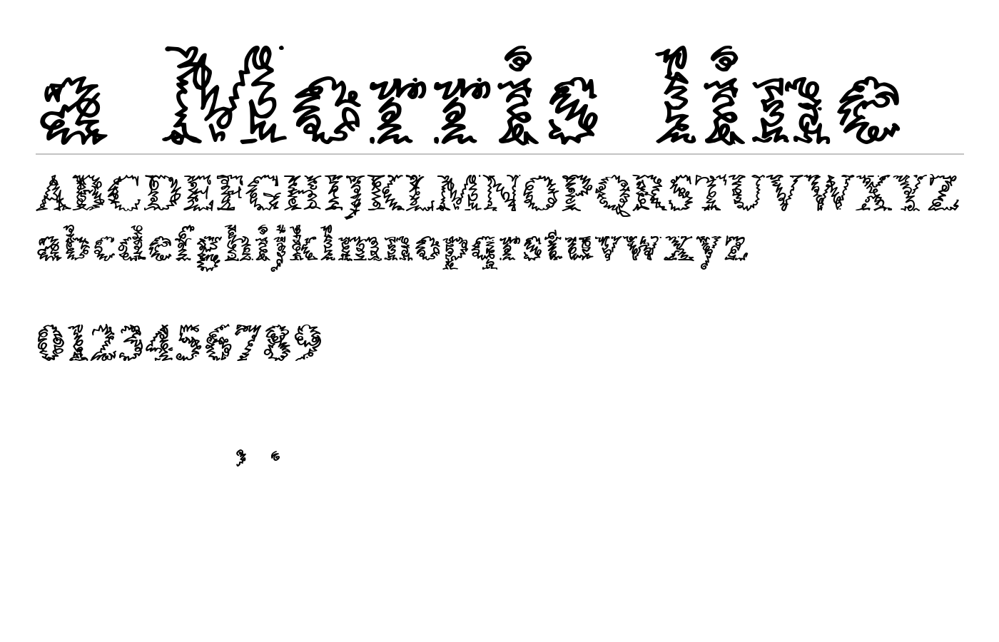 a Morris line Font preview