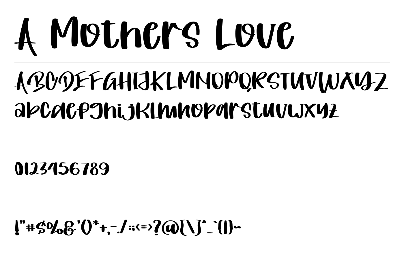 A Mothers Love Font preview