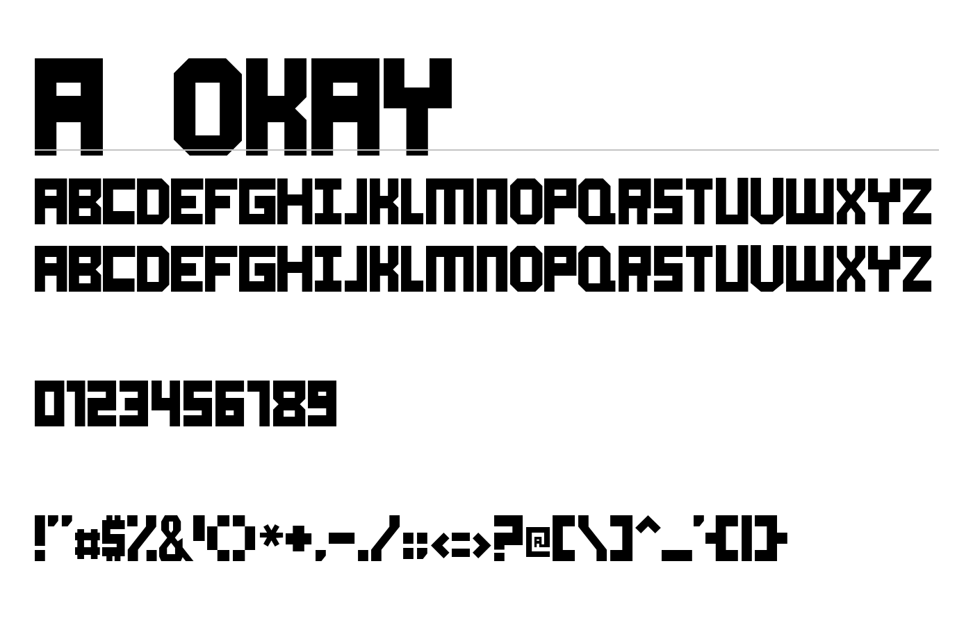 A Okay Font preview
