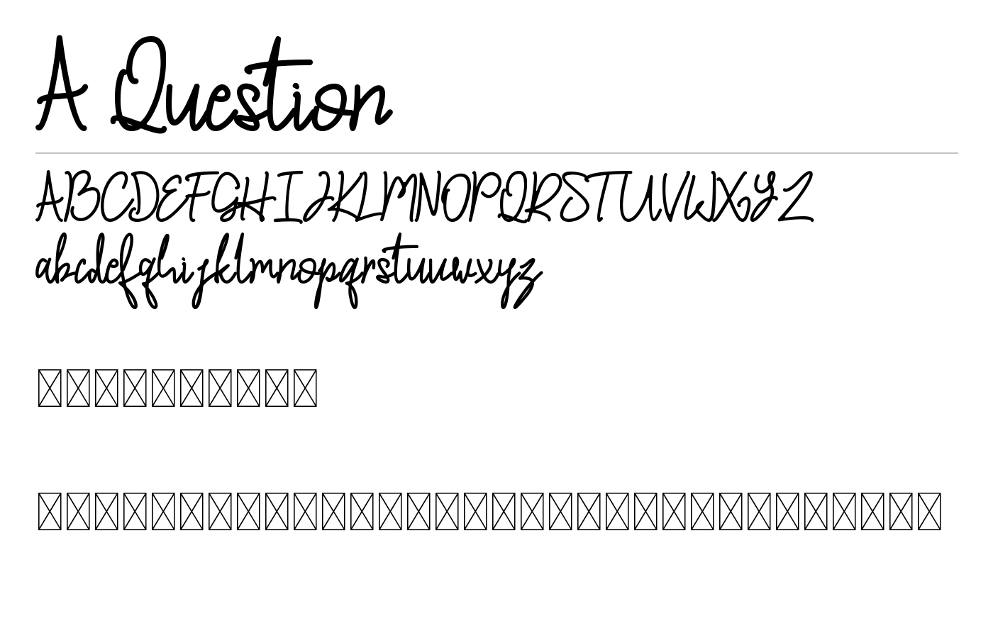 A Question Font preview