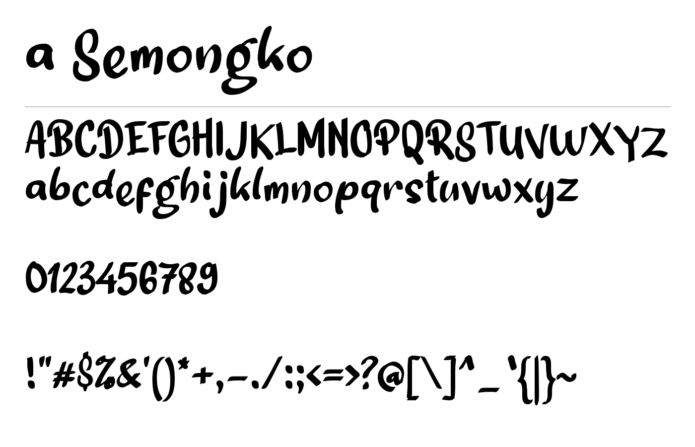 a Semongko Font preview