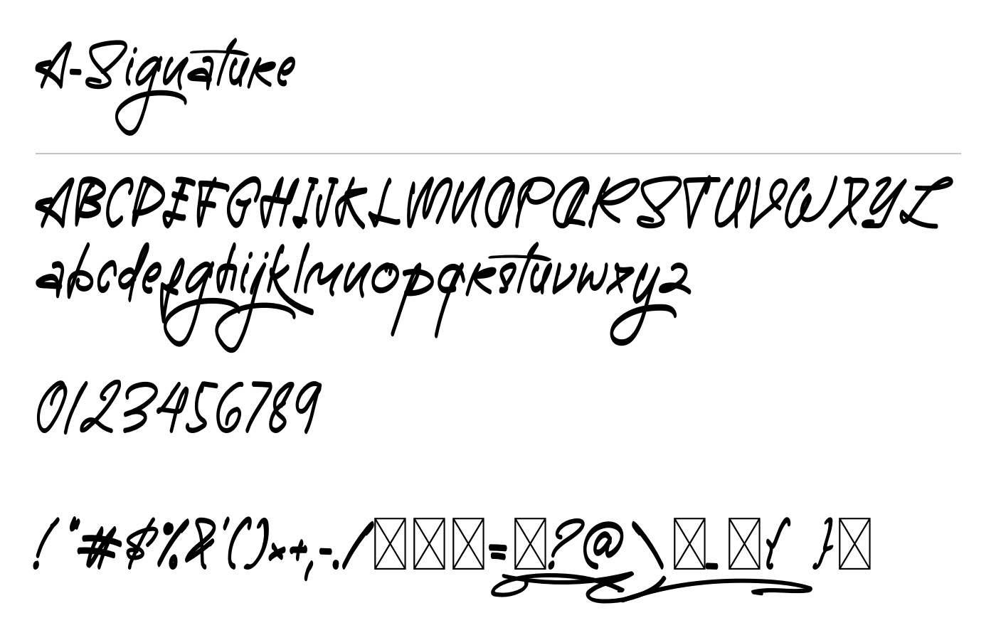 A-Signature Font preview