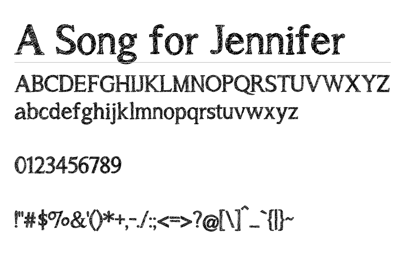 A Song for Jennifer Font preview