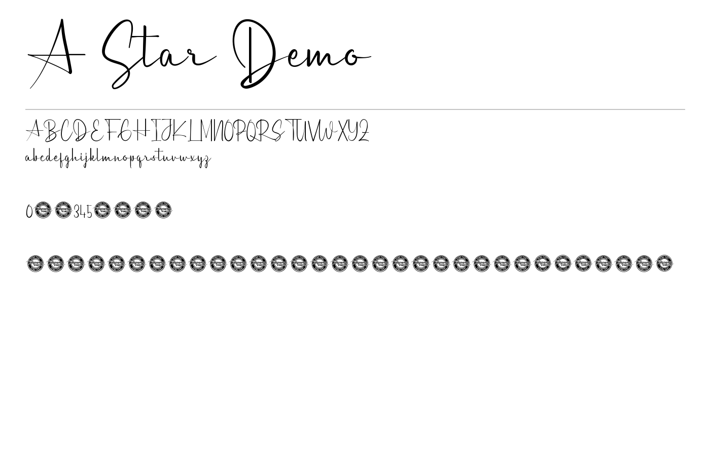 A Star Demo Font preview