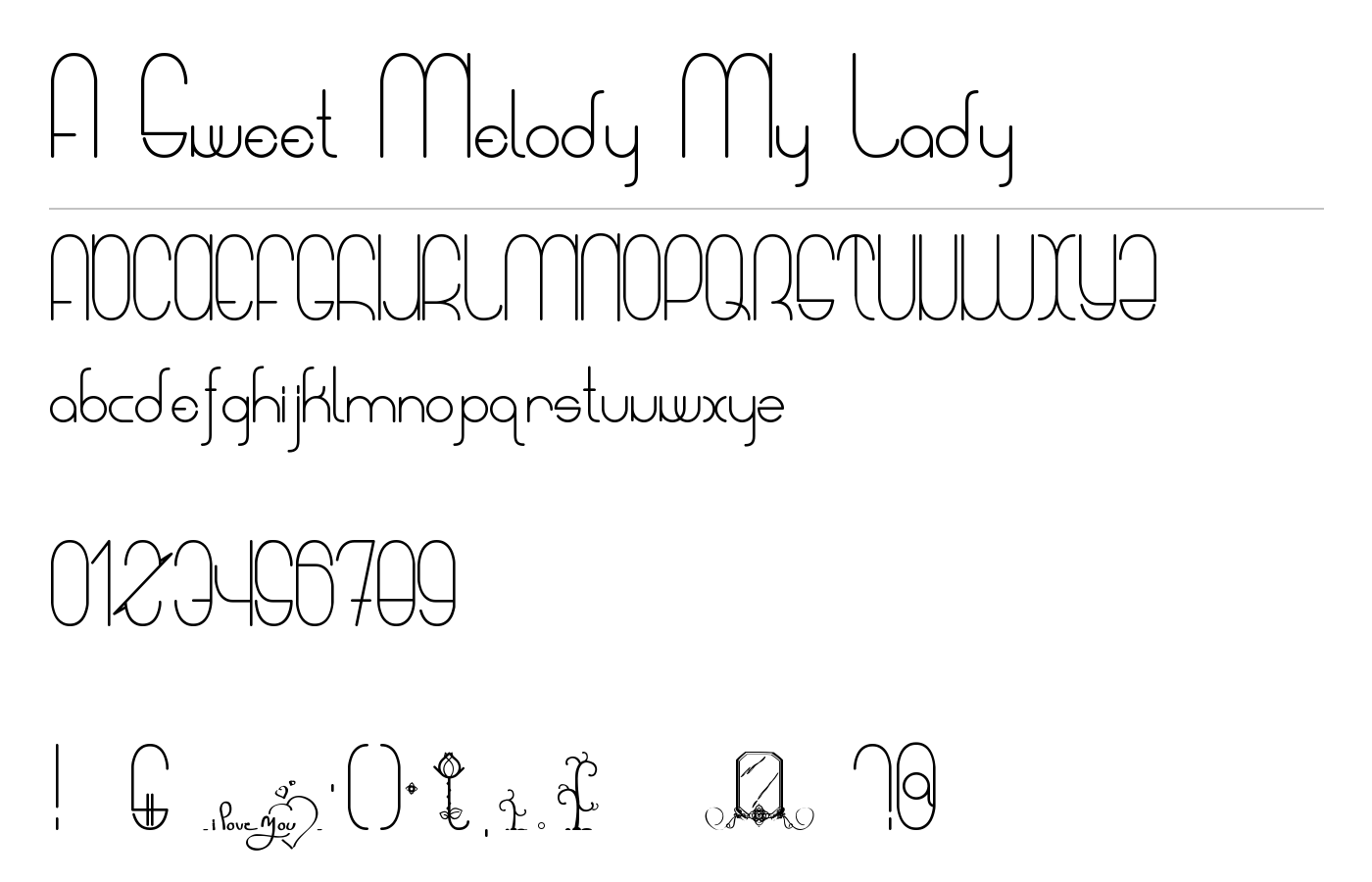 A Sweet Melody My Lady Font preview