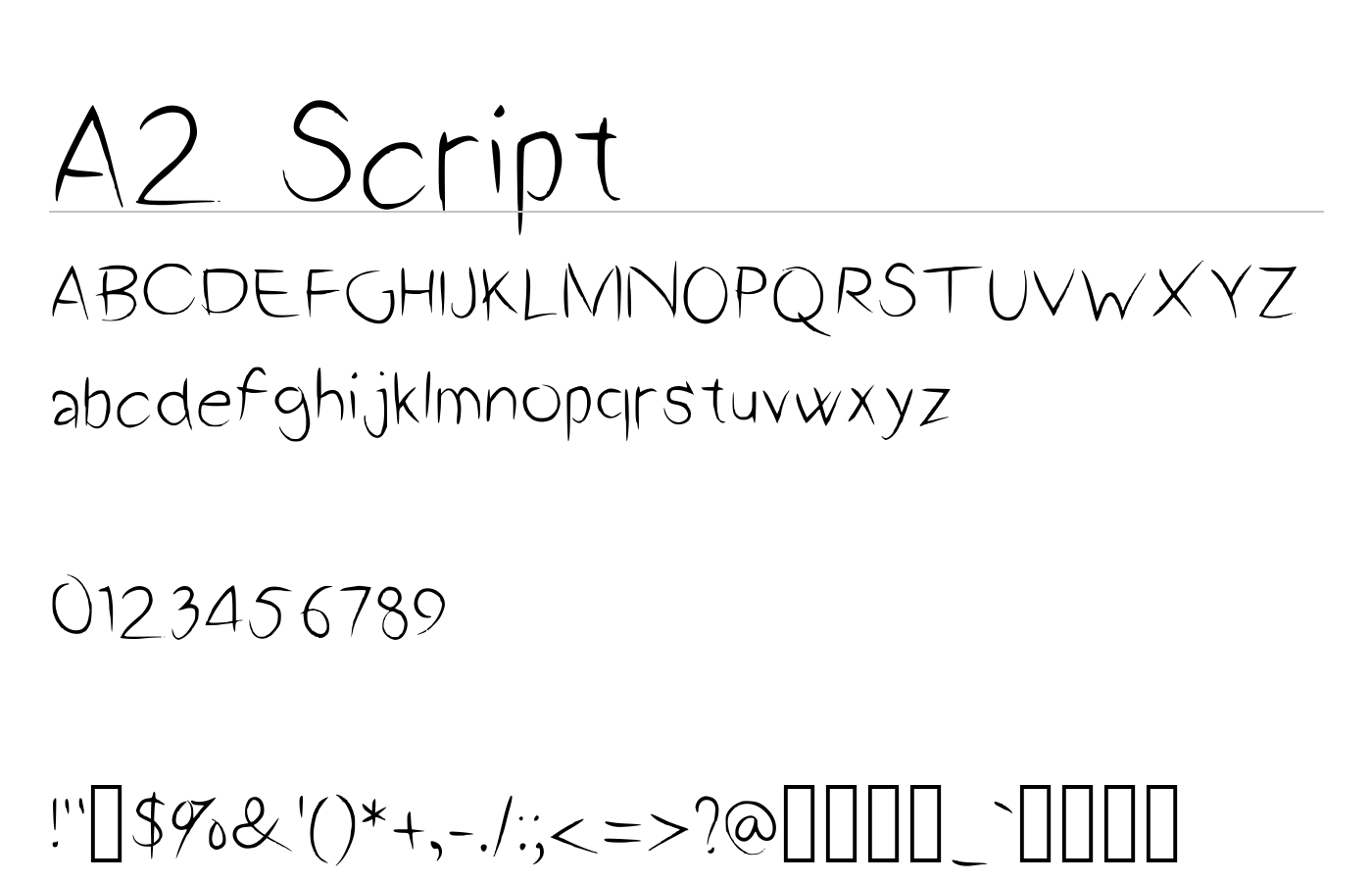 A2 Script Font preview