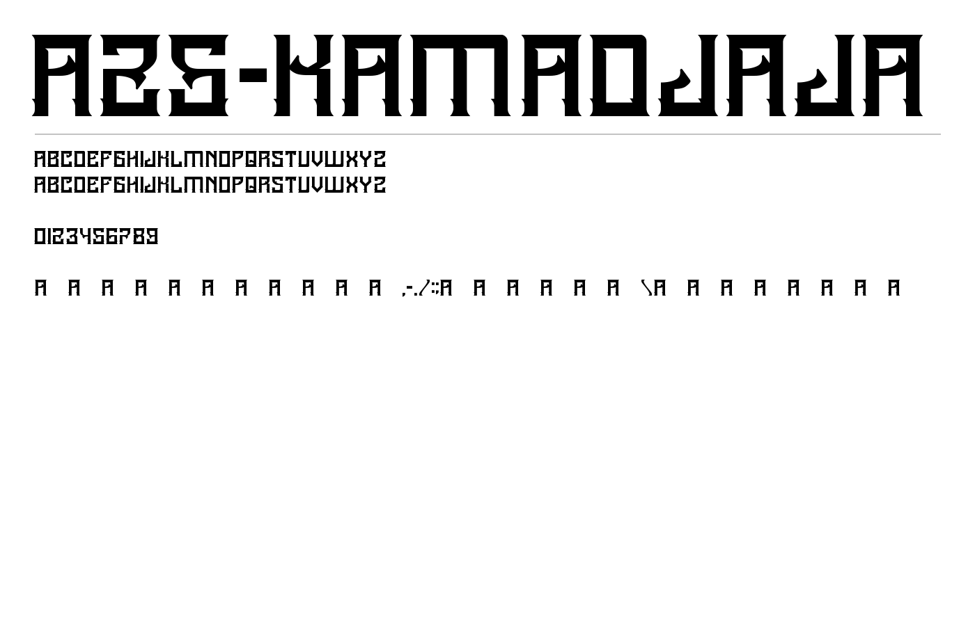 A25-KAMADJAJA Font preview