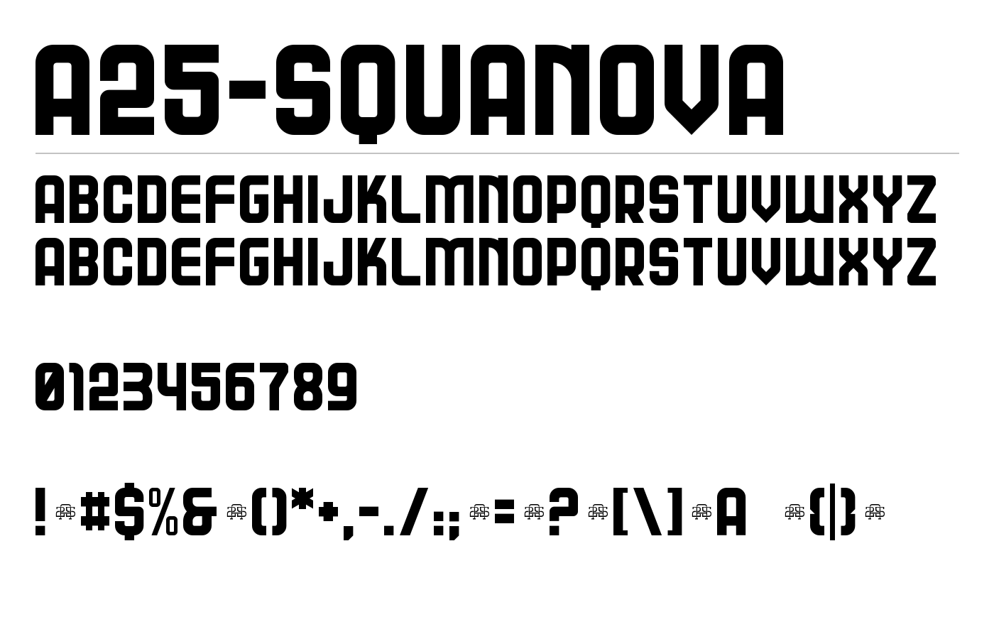 A25-SQUANOVA Font preview