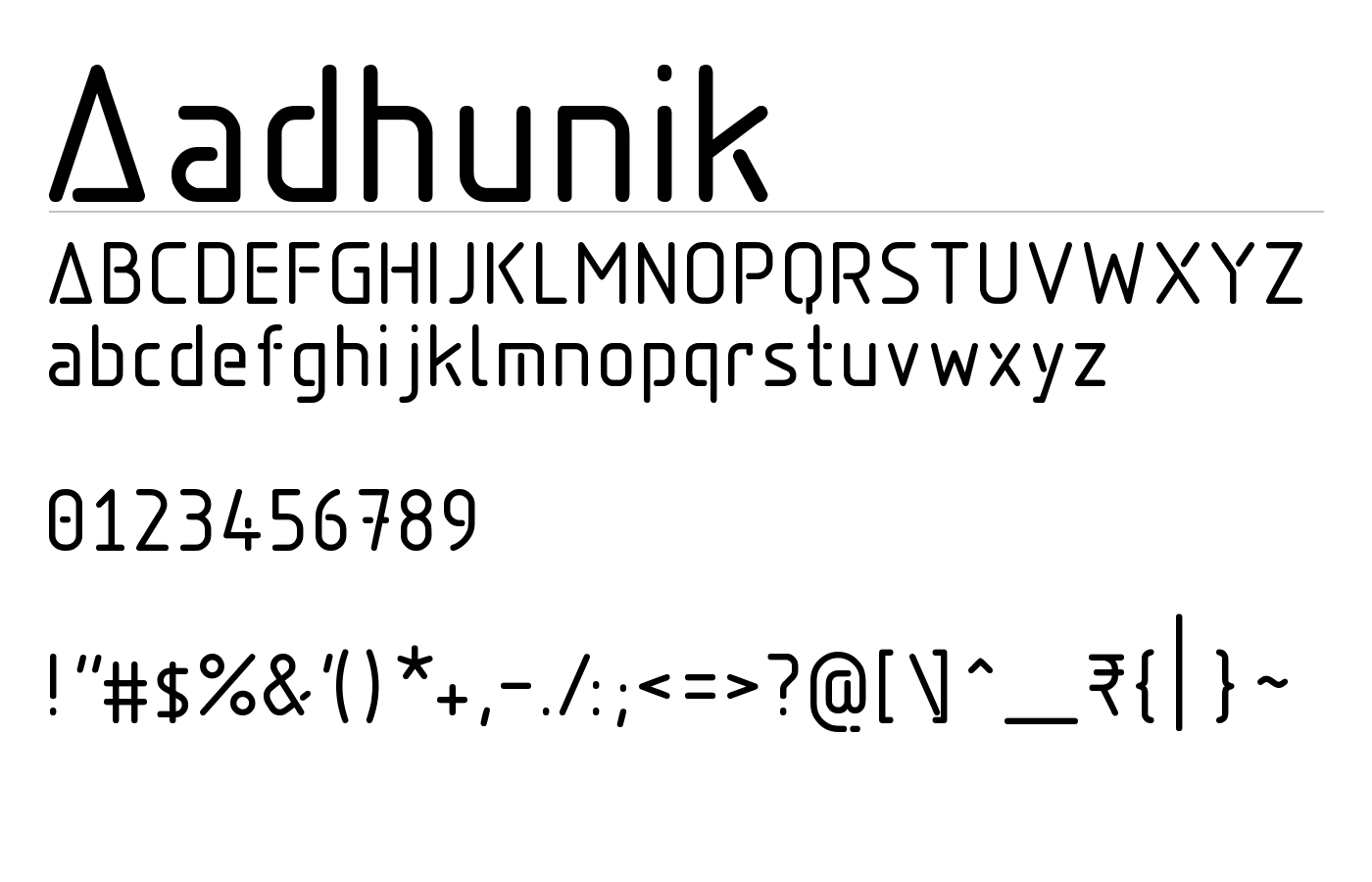 Aadhunik Font preview