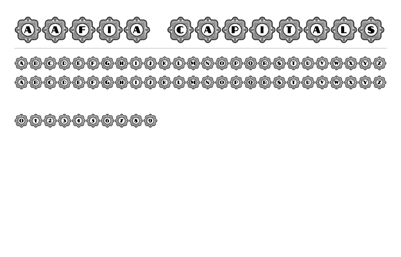 Aafia Capitals Font preview