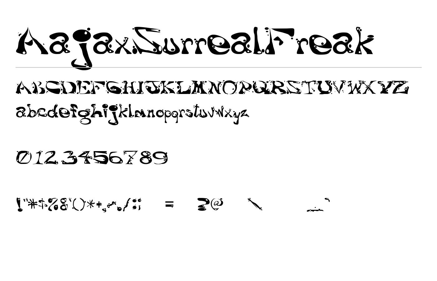 AajaxSurrealFreak Font preview
