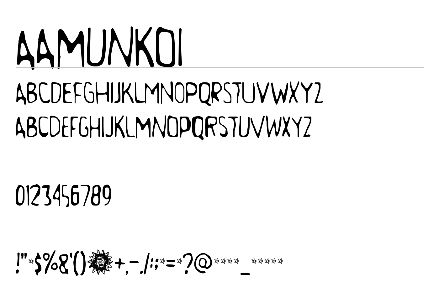Aamunkoi Font preview