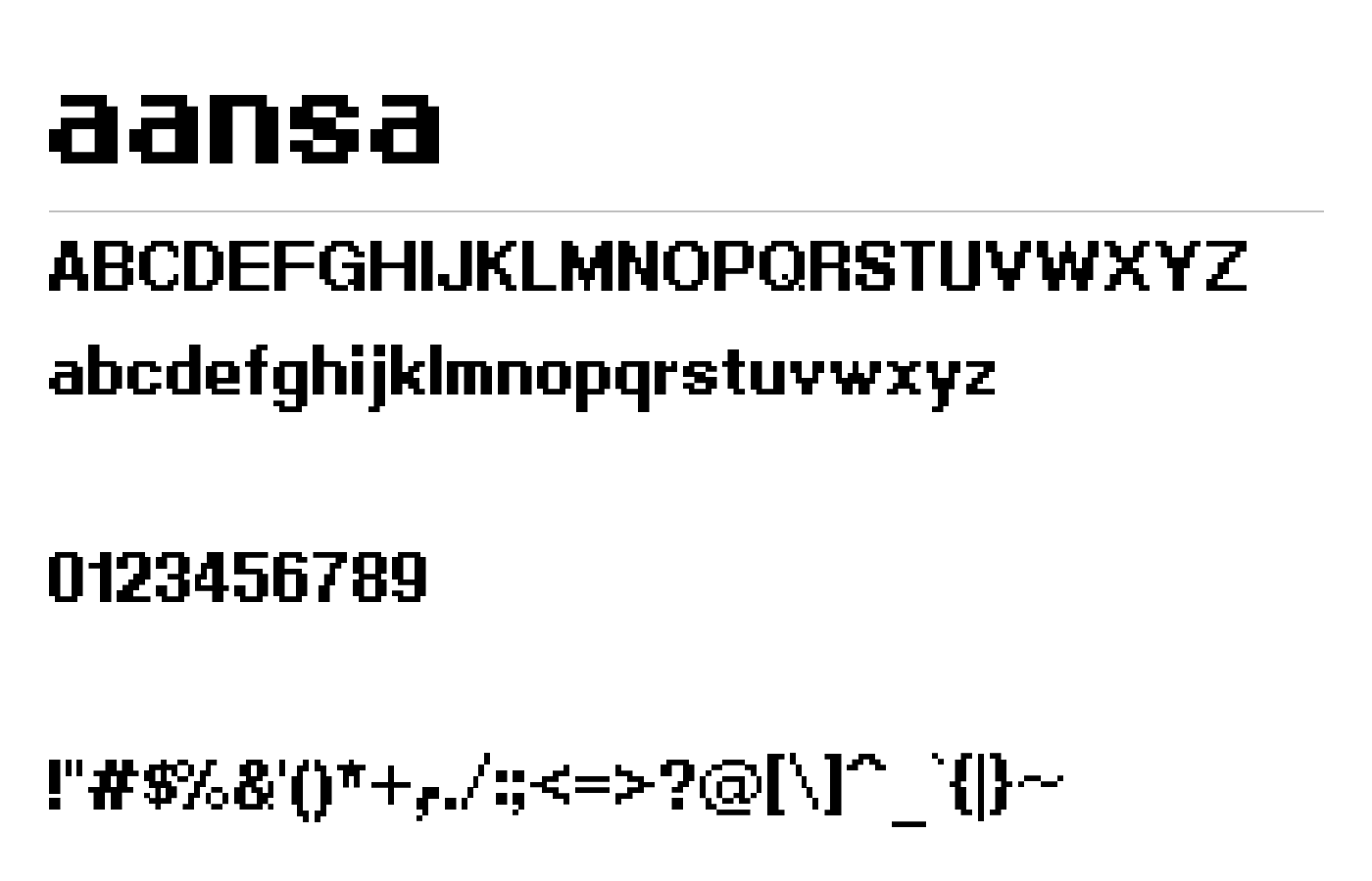 aansa Font preview