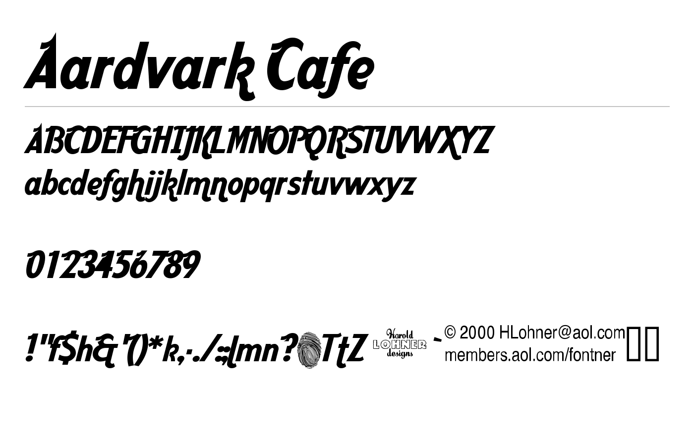 Aardvark Cafe Font preview