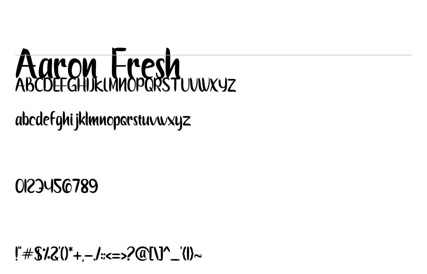 Aaron Fresh Font preview