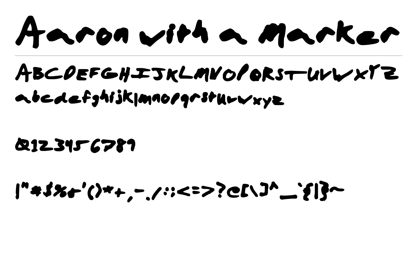Aaron with a Marker Font preview