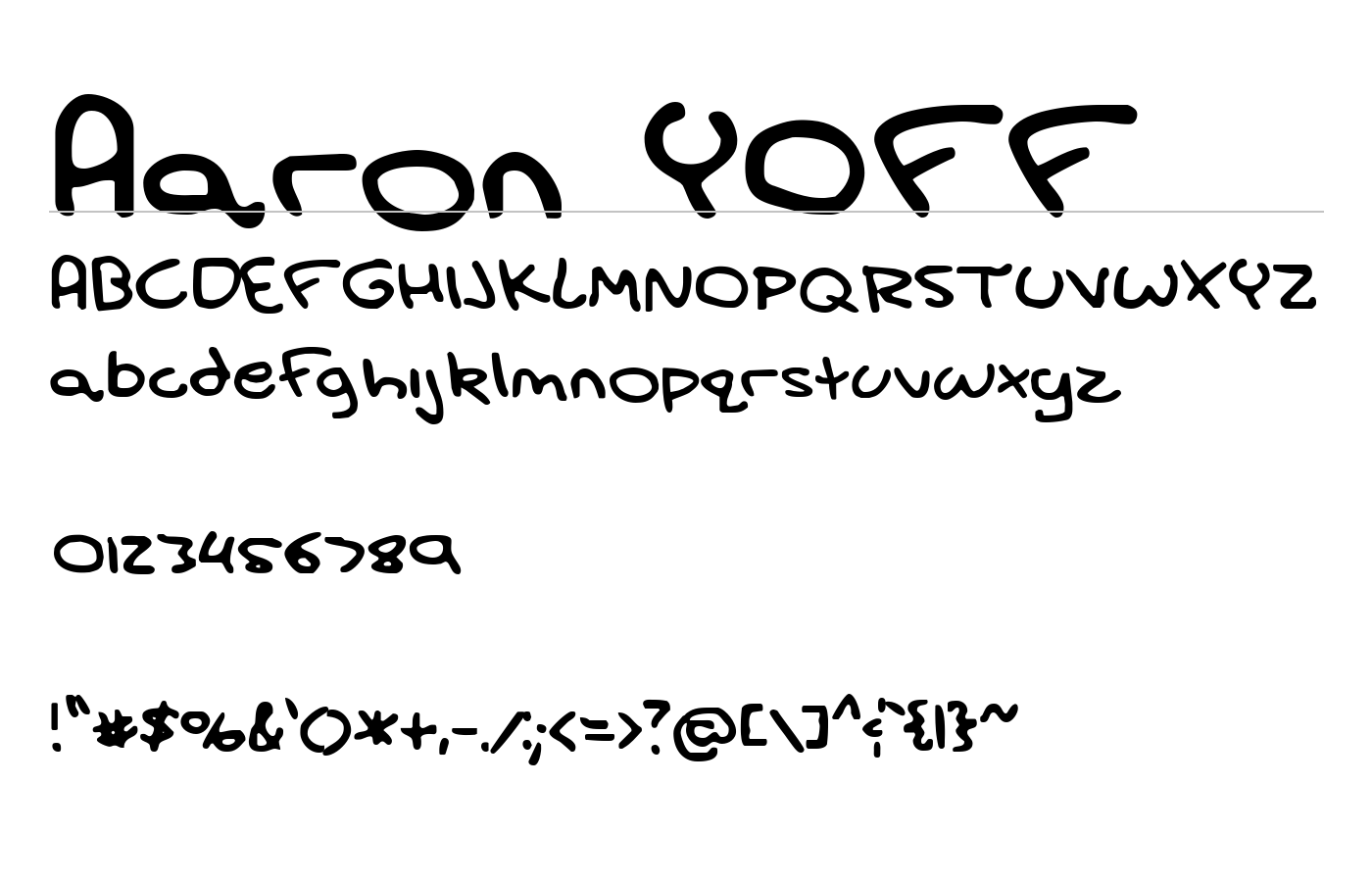 Aaron YOFF Font preview