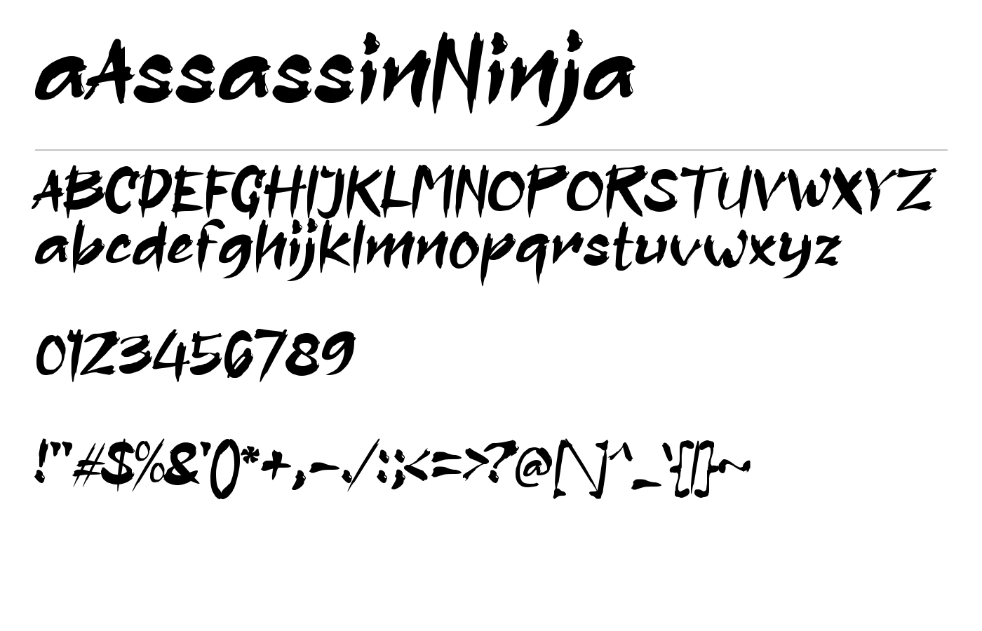 aAssassinNinja Font preview