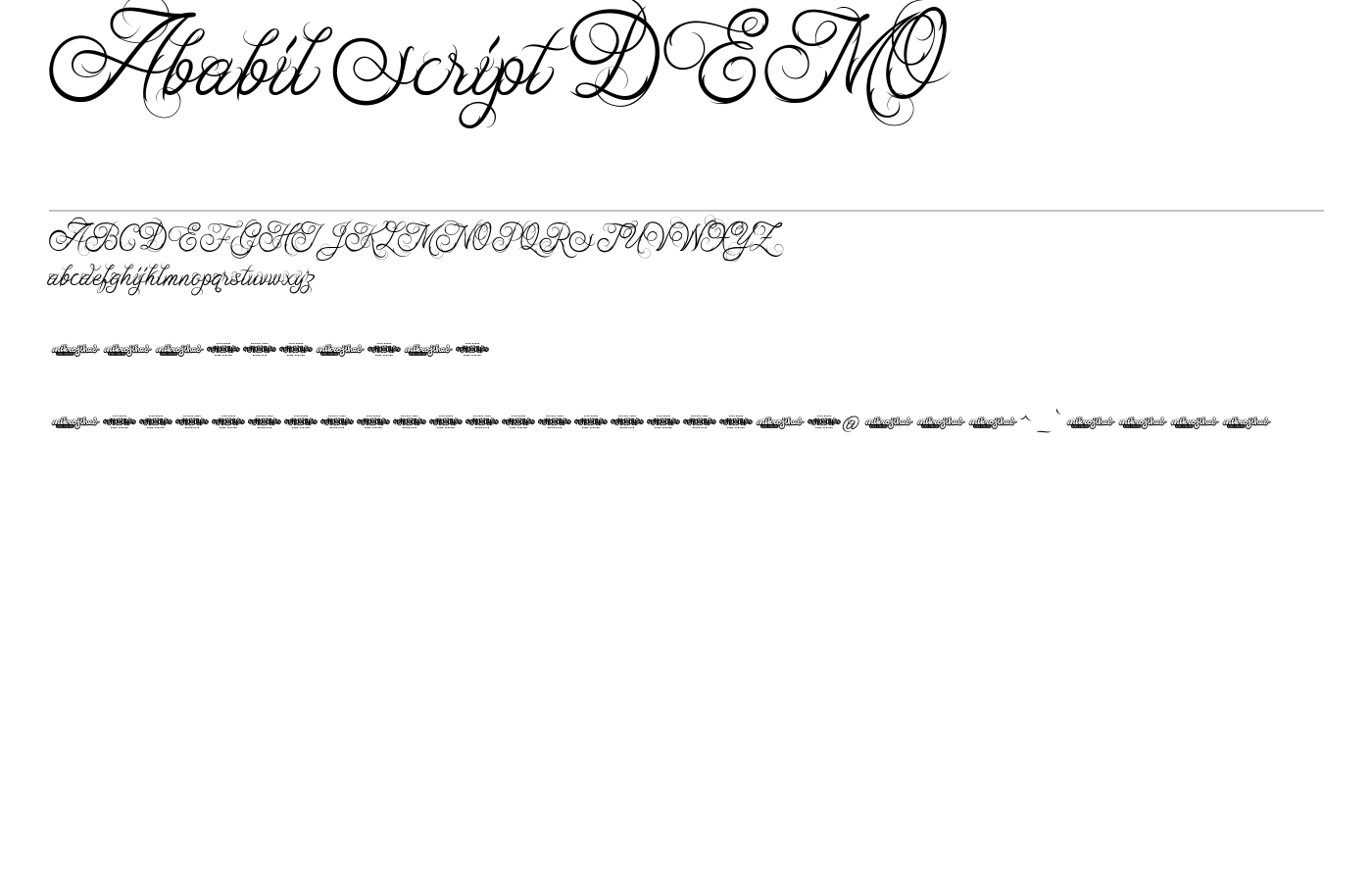 Ababil Script DEMO Font preview
