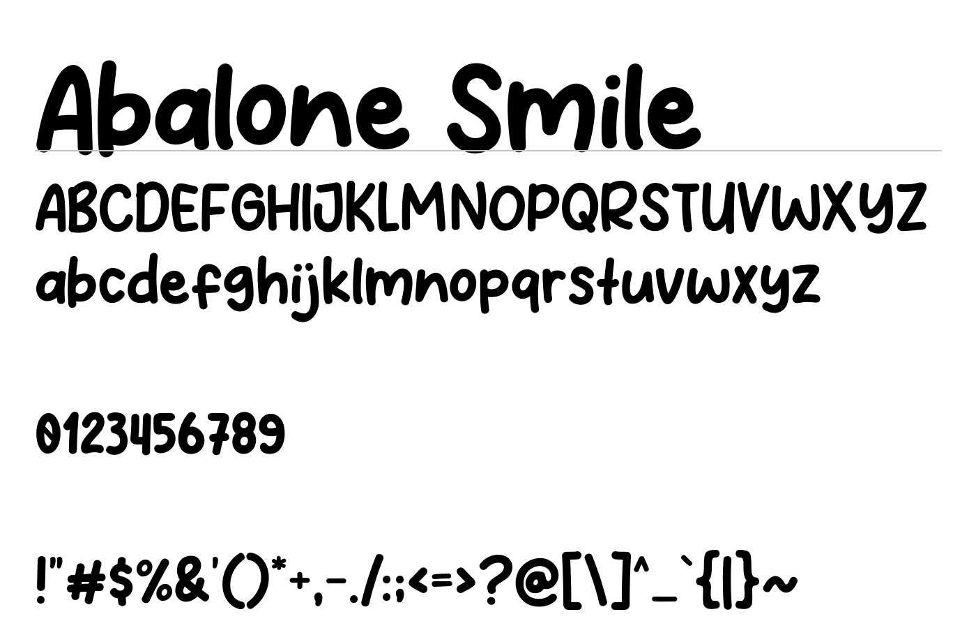 Abalone Smile Font preview