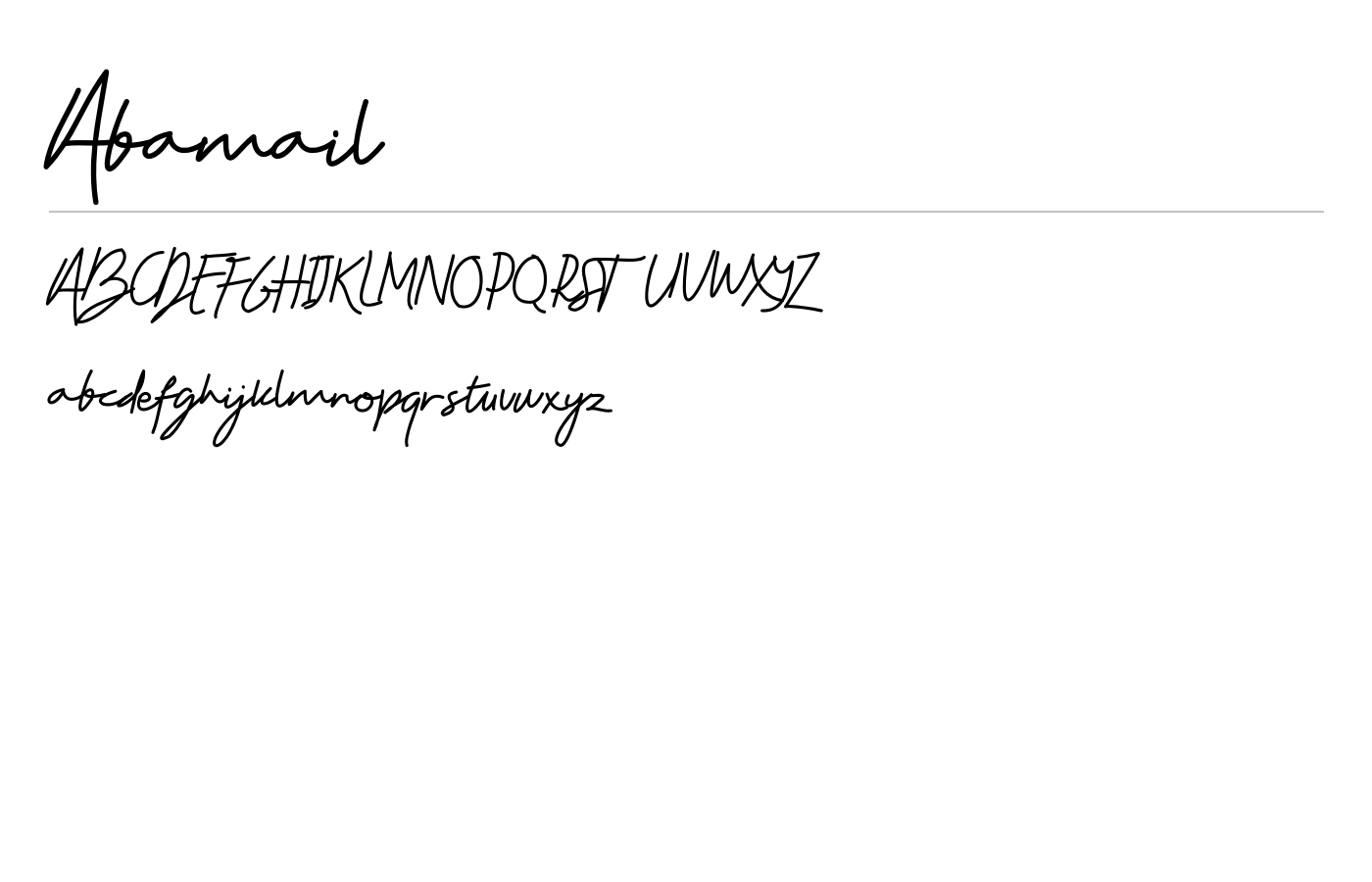 Abamail Font preview