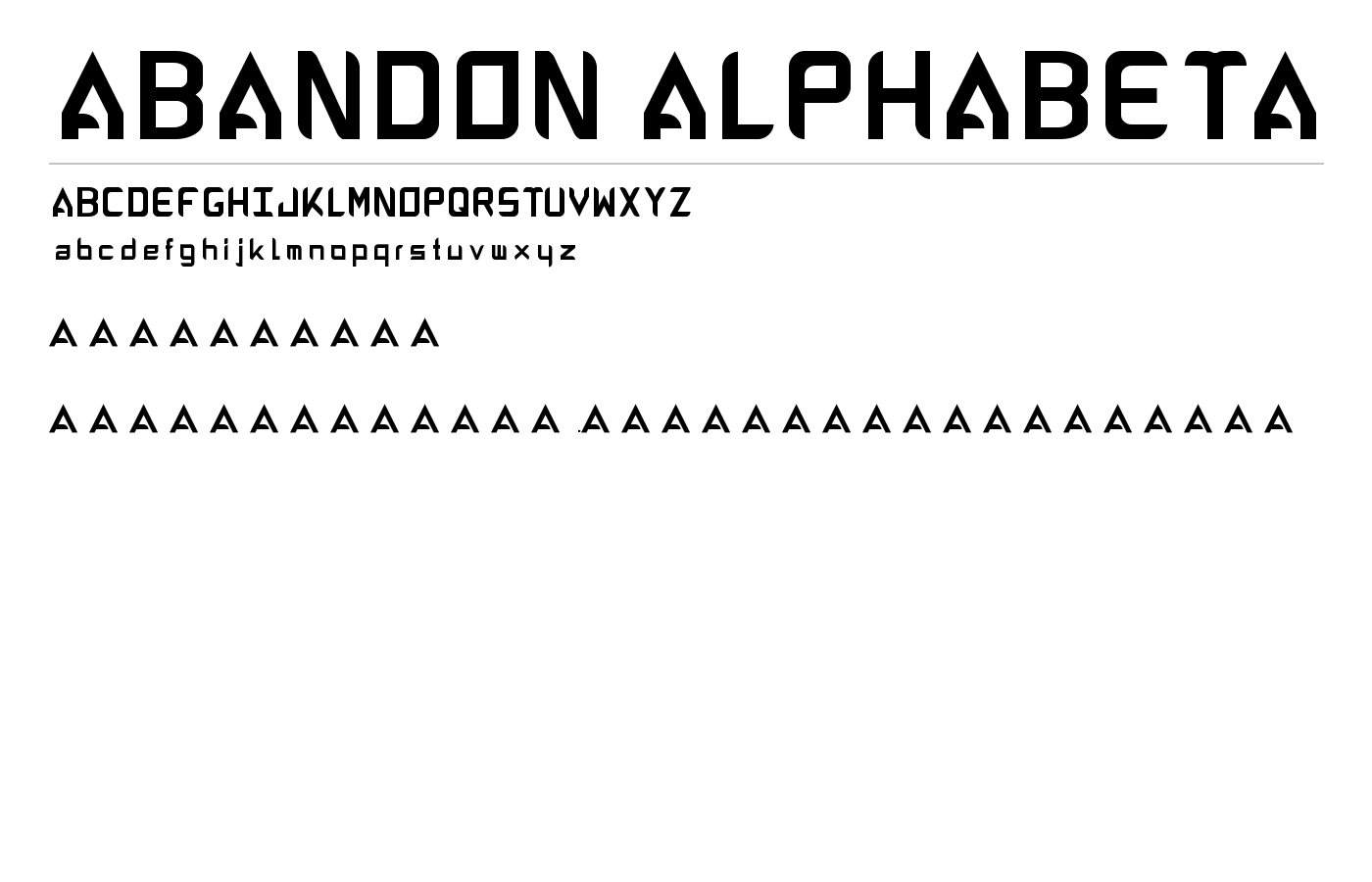 ABANDON ALPHABETA Font preview