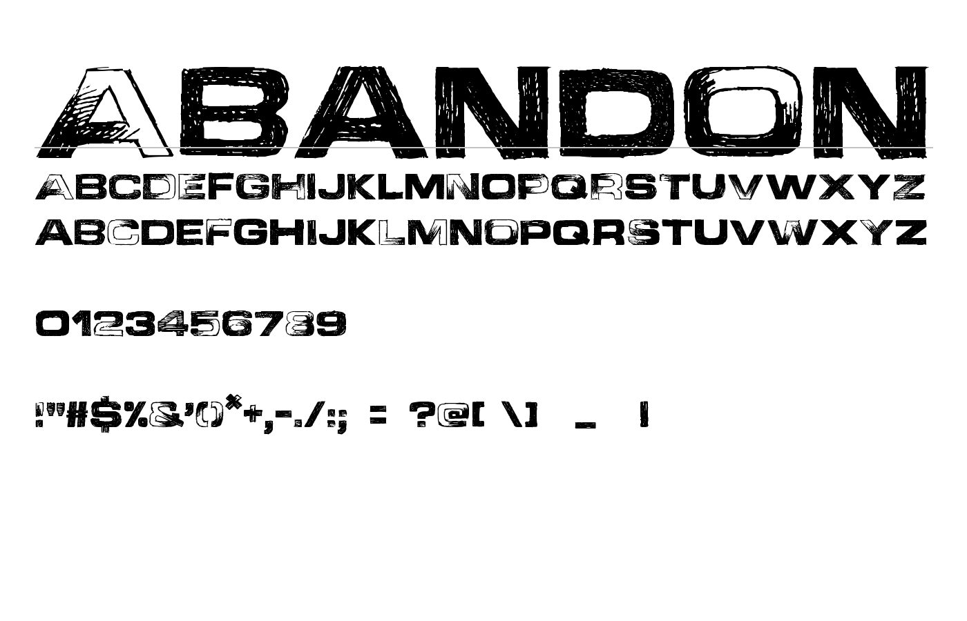 Abandon Font preview