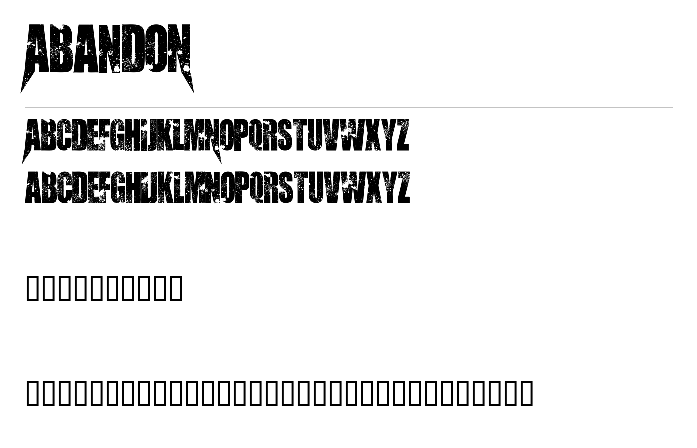 AbandoN Font preview
