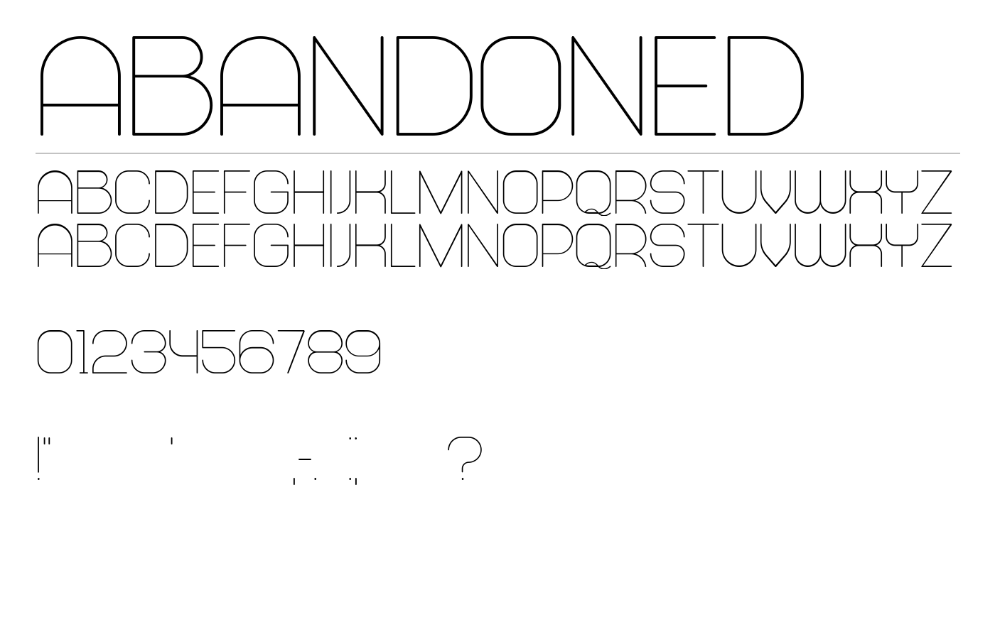 Abandoned Font preview