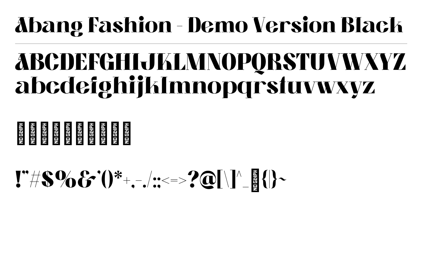 Abang Fashion - Demo Version Font preview