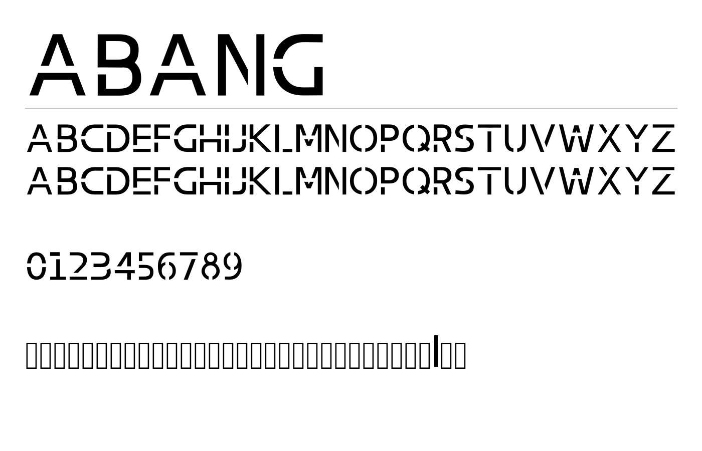 Abang Font preview