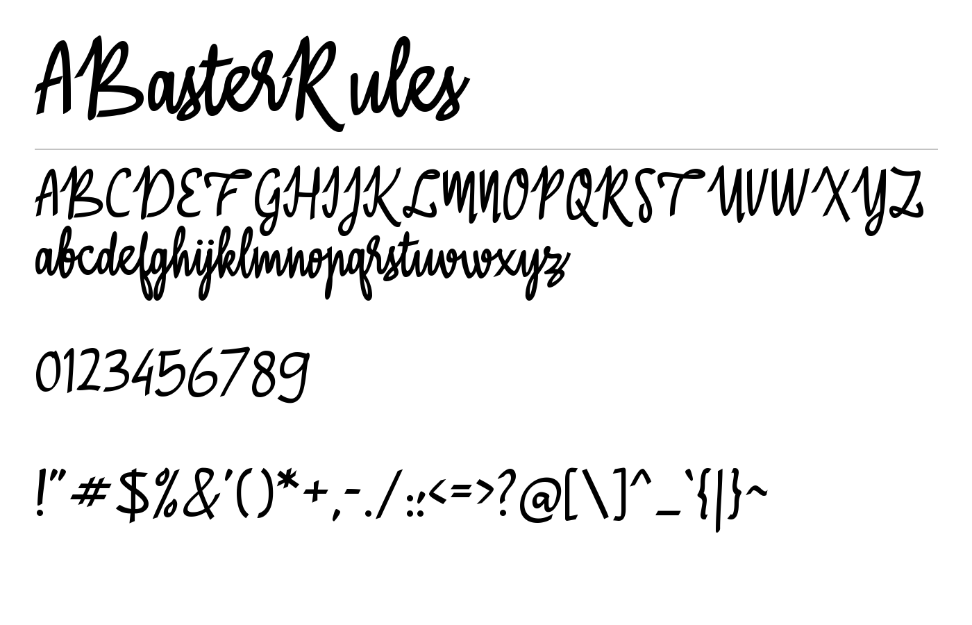 ABasterRules Font preview