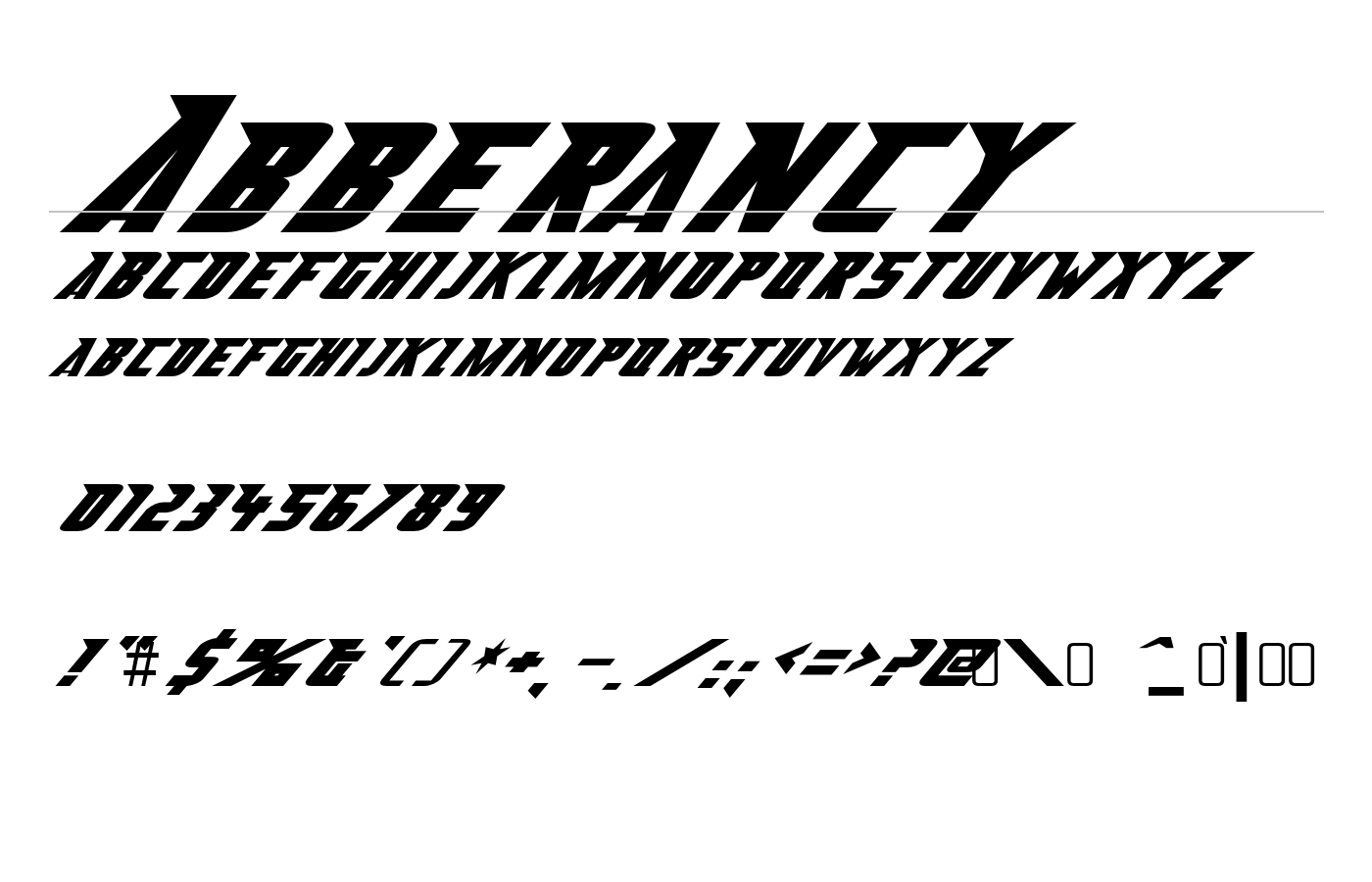Abberancy Font preview
