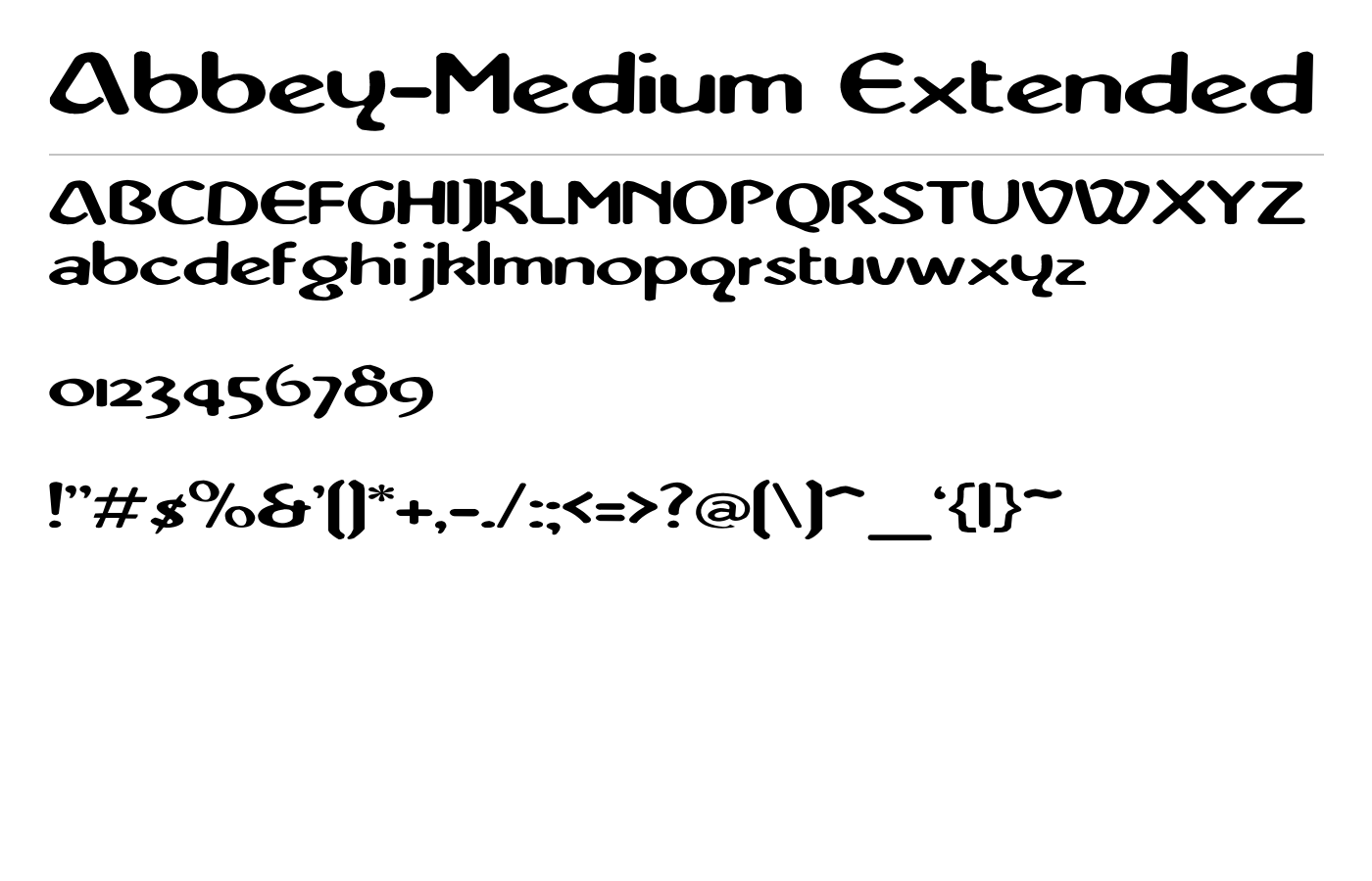 Abbey Medium Extended Font preview