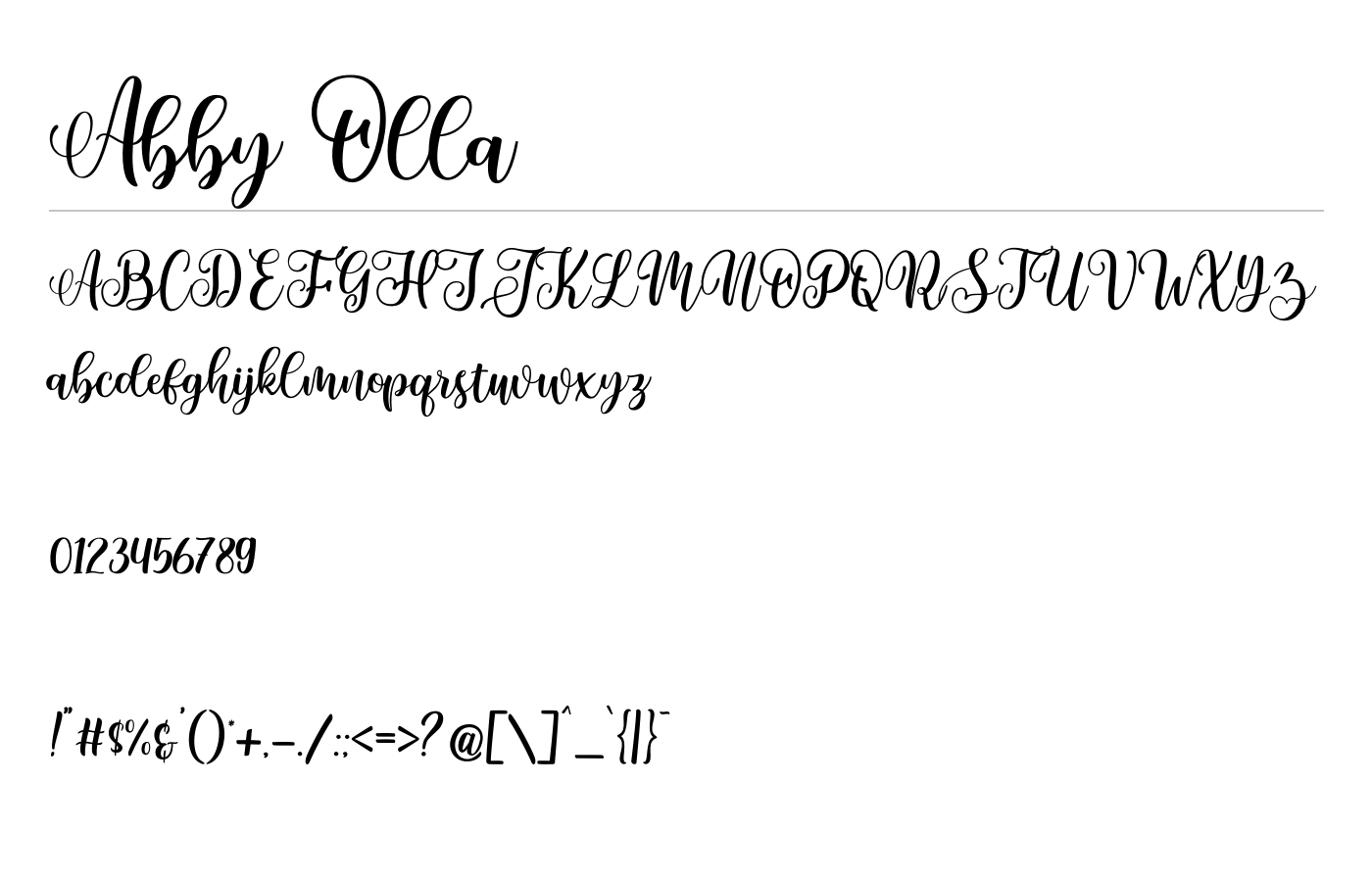 Abby Olla Font preview