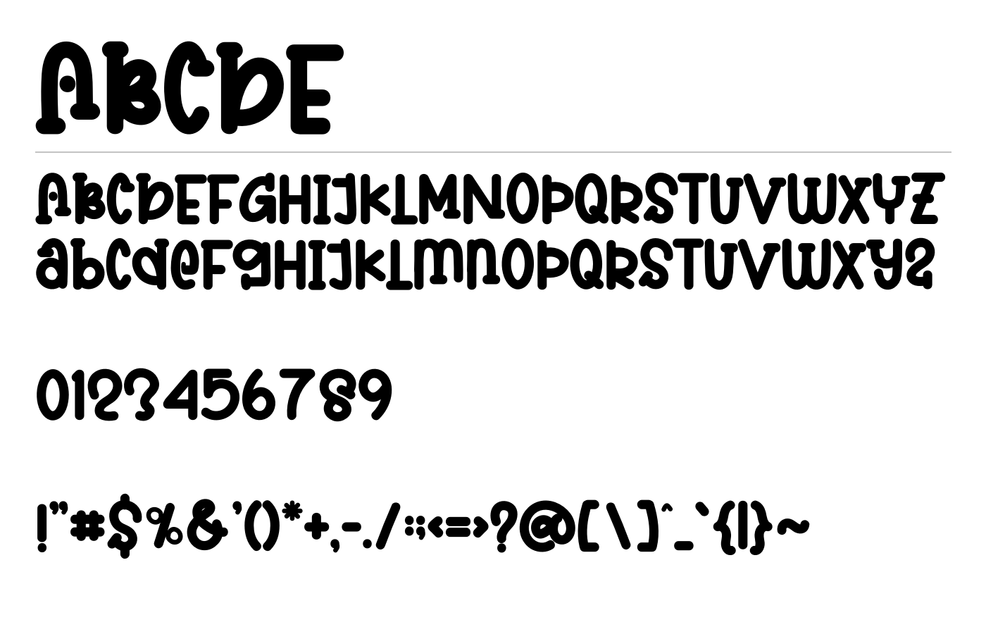 ABCDE Font preview