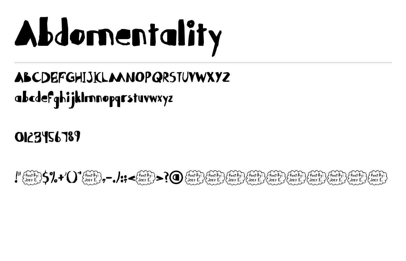 Abdomentality Font preview